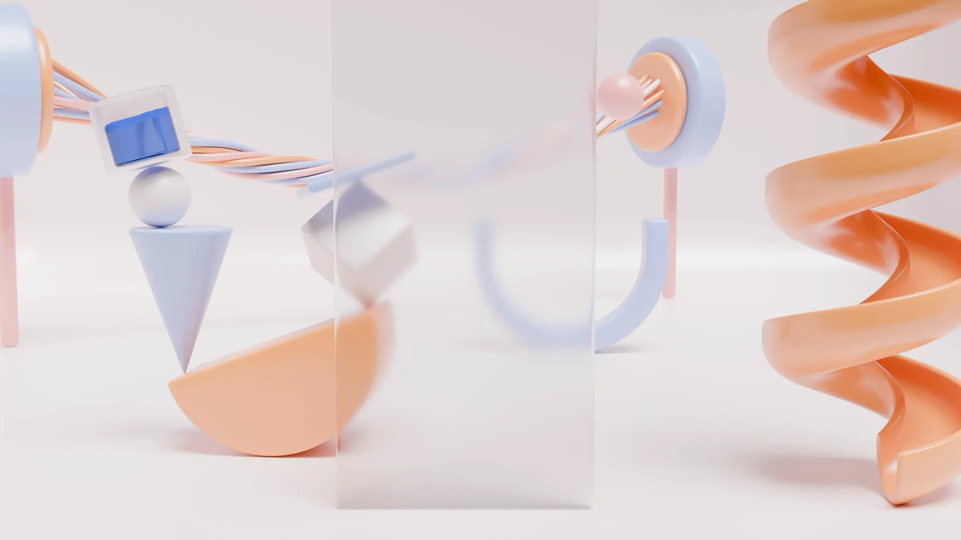 Abstract blue and orange forms representing connected AI visibility evidence